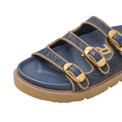THE DENIM SUEDE KIKI SLIDE